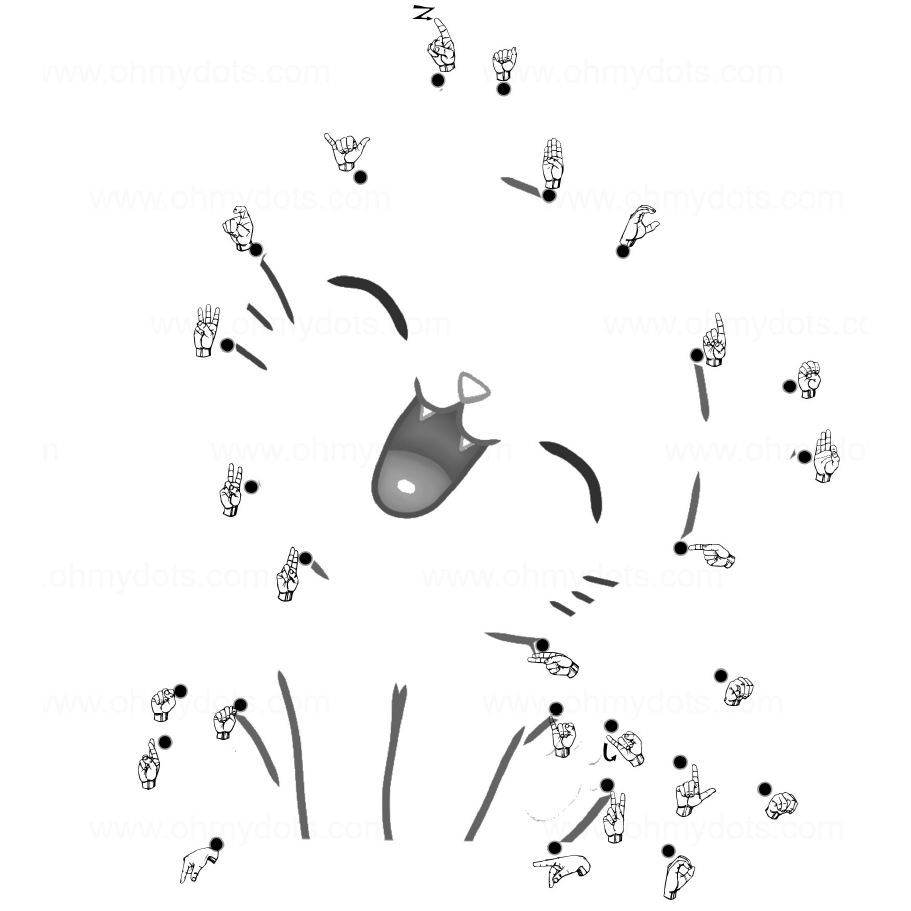 A sign language dot-to-dot game